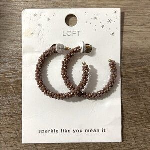 Loft Brown Sparkle Hoop Earrings